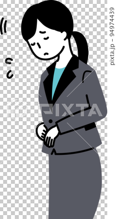 謝罪をしているスーツの女性イラスト 94974439