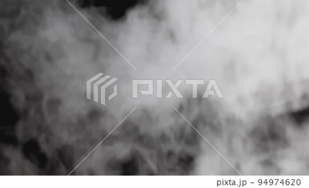 blowing steam with white smoke isolated on chroma key green screen