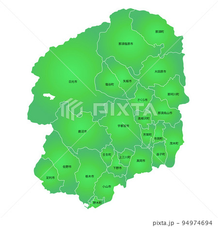 栃木県と市町村地図 94974694