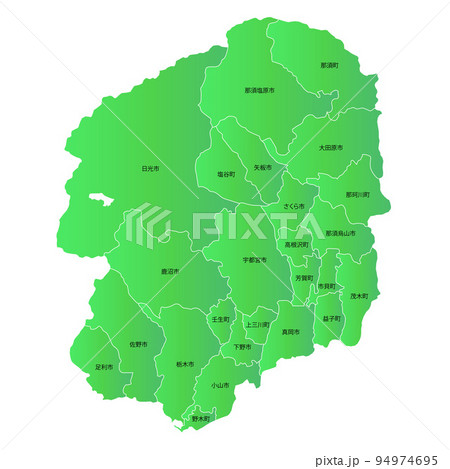 栃木県と市町村地図 94974695