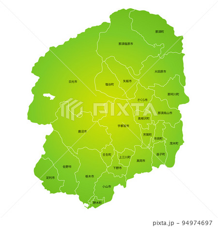 栃木県と市町村地図