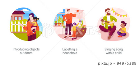Language and speaking development isolated cartoon vector illustration set Language and speaking development isolated cartoon vector illustration set 94975389