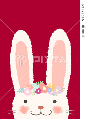 かわいいうさぎの年賀状のイラスト素材