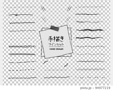 手描きラインセット 94977219