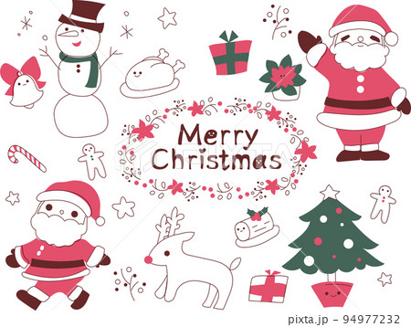 クリスマスイラストセットのイラスト素材 [94977232] - PIXTA