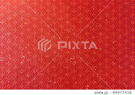 伝統の和紙 朱色の和柄デザイン 伝統の和紙 朱色の和柄デザイン 94977416