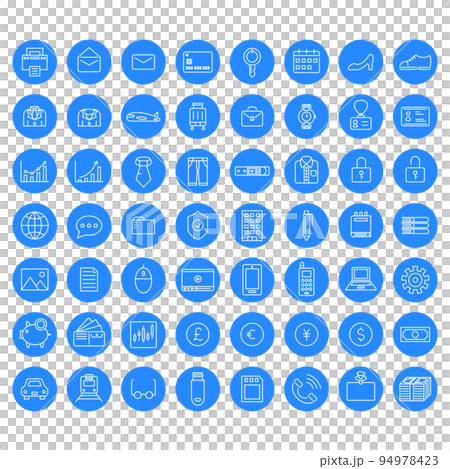 Mini business icon set (blue) Mini business icon set (blue) 94978423