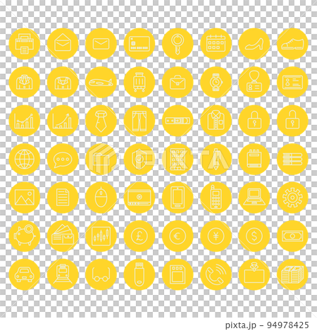 Mini business icon set (yellow) Mini business icon set (yellow) 94978425