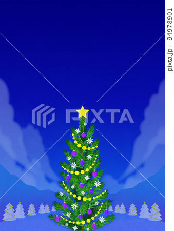 雪の中のクリスマスツリー 野外イベント 雪の中のクリスマスツリー 野外イベント 94978901