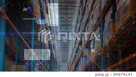 Image of financial data processing over warehouse Image of financial data processing over warehouse 94979145