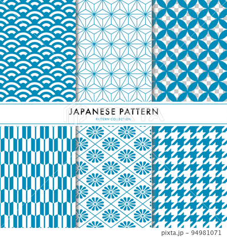 和柄パターンセット Japanese pattern setのイラスト素材 [94981071] - PIXTA