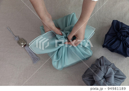 Korean traditional gift packaging with silk clothes 94981189