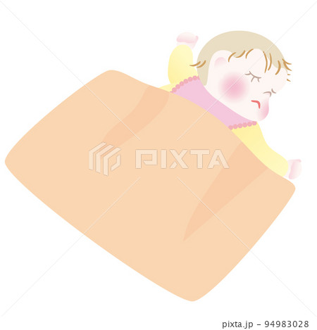 ふとんで眠る赤ちゃん 94983028