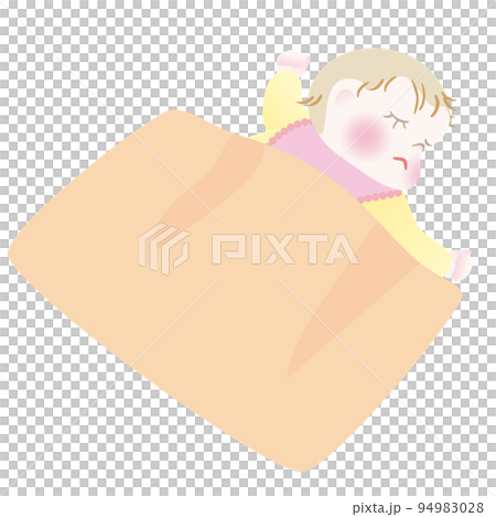 ふとんで眠る赤ちゃん 94983028