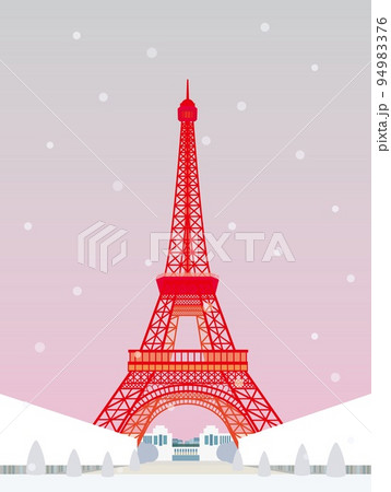 エッフェル塔 tour eiffel パリ paris 雪 夕景 エッフェル塔 tour eiffel パリ paris 雪 夕景 94983376