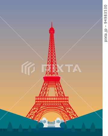エッフェル塔　tour　eiffel　パリ　paris　夕景 94983530