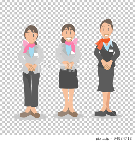 お客様を迎える女性従業員 94984718