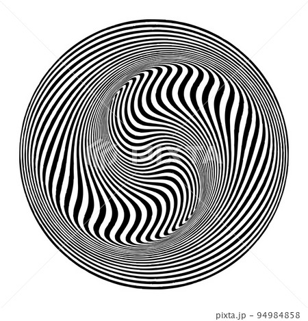 Circular Twisting Motion and 3D Illusion in Abstract Op Art Design. 94984858