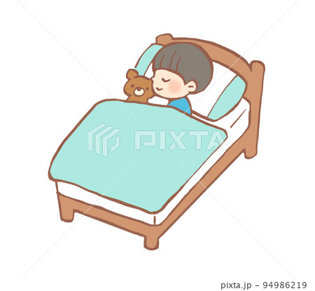 ベッドでぐっすり眠る子どものイラスト ベッドでぐっすり眠る子どものイラスト 94986219