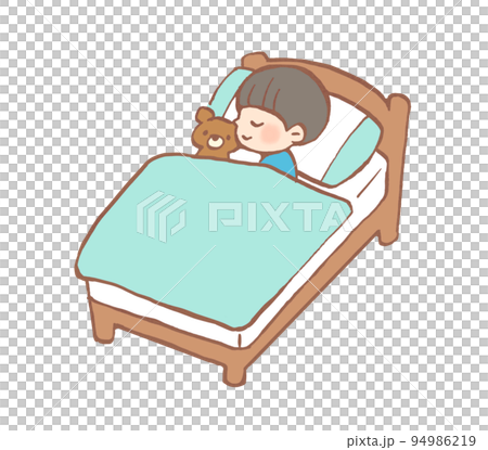 ベッドでぐっすり眠る子どものイラスト ベッドでぐっすり眠る子どものイラスト 94986219