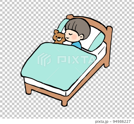 ベッドでぐっすり眠る子どものイラスト ベッドでぐっすり眠る子どものイラスト 94986227