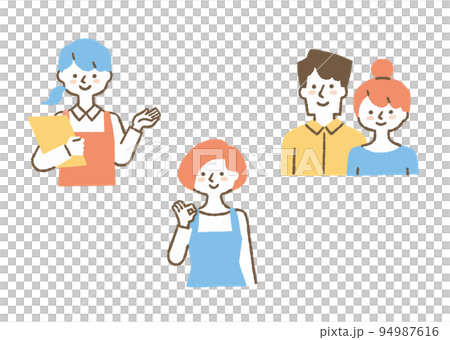 店員さんと夫婦_セット_色 94987616