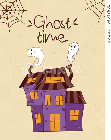 Halloween hand drawn invitation or greeting card. Trick or treat concept. Vector illustration Halloween hand drawn invitation or greeting card. Trick or treat concept. Vector illustration 94988691