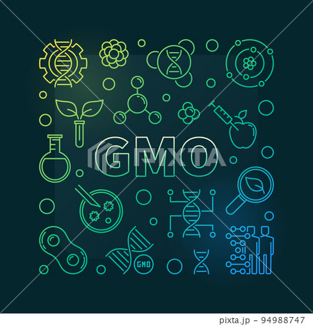 Genetically Modified Organism vector line illustration 94988747