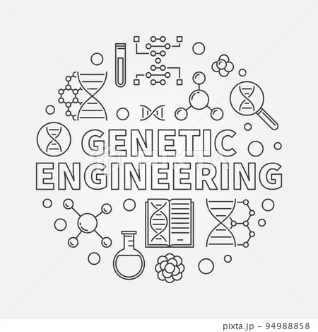Genetic Engineering vector round outline illustration 94988858