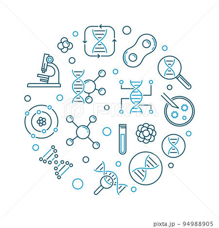 Genetic Information vector round modern line illustration Genetic Information vector round modern line illustration 94988905