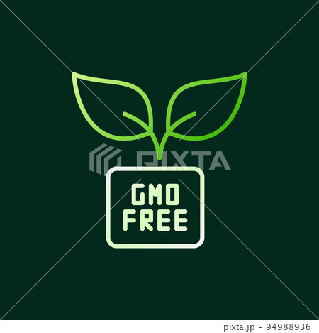 GMO Free vector colored outline icon on dark background 94988936