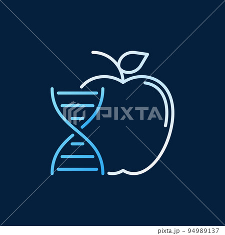 Genetically Modified Apple vector colored outline icon 94989137
