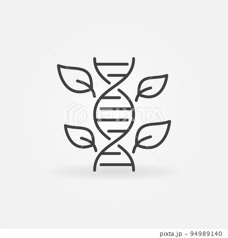 Leaves with DNA vector concept outline icon Leaves with DNA vector concept outline icon 94989140