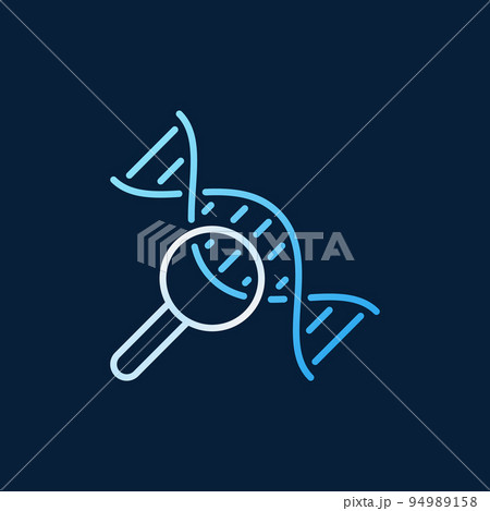 DNA in magnifying glass vector colorful outline icon DNA in magnifying glass vector colorful outline icon 94989158