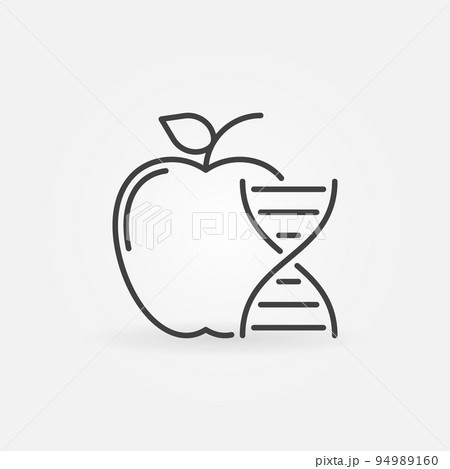 Apple with DNA vector icon. Genetically Modified Apple sign 94989160