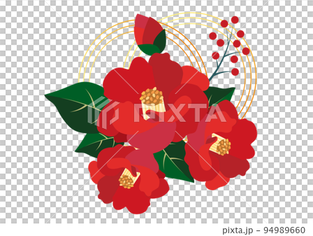 山茶花新年賀年片 94989660