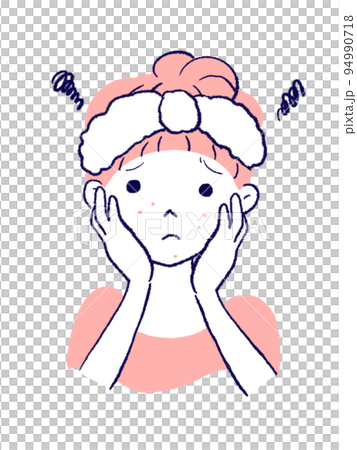 肌の調子が悪い女性 94990718