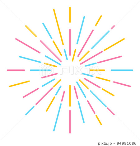 カラフルな放射状のライン 94991086