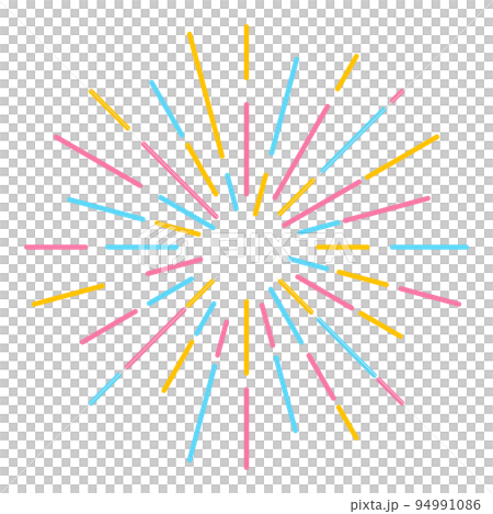 カラフルな放射状のライン 94991086