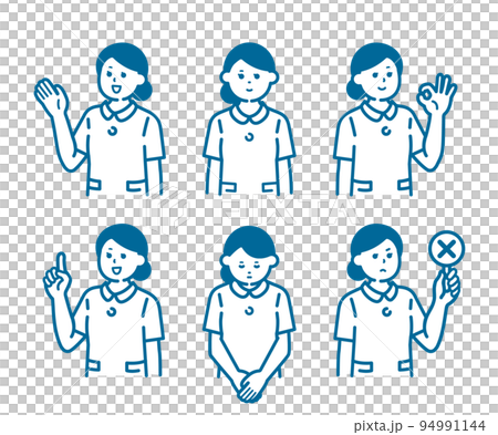 Female nurse pose set Female nurse pose set 94991144