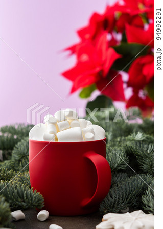 Christmas drink with marshmallows Christmas drink with marshmallows 94992291