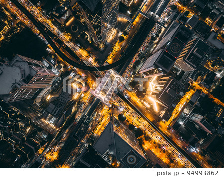 Aerial view of Skywalk Chong Nonsi Bridge in Sathorn, business district, Bangkok, Thailand Aerial view of Skywalk Chong Nonsi Bridge in Sathorn, business district, Bangkok, Thailand 94993862
