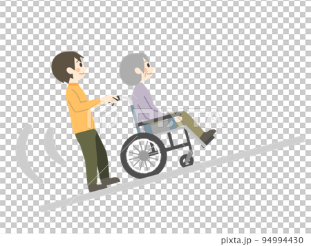 輪椅上坡看護人 94994430