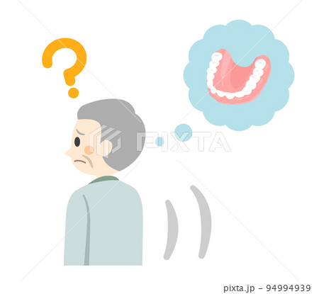 入れ歯を探す高齢者 94994939