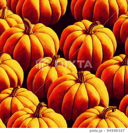 illustrated autumn harvest pumpkin background 94996387