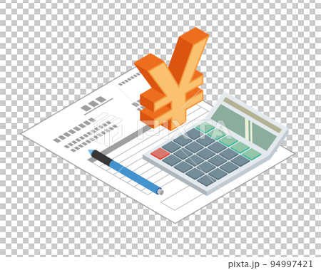 見積書と日本円マーク 見積書と日本円マーク 94997421