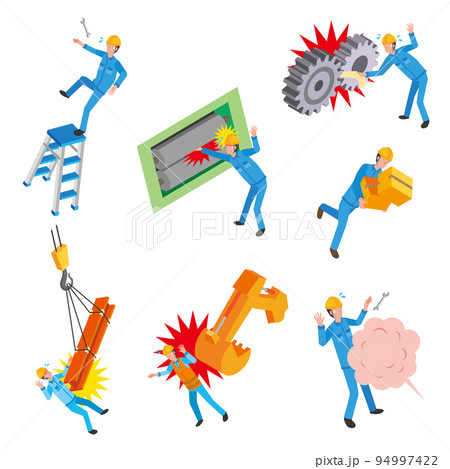 危険作業労災のイラストセット 94997422