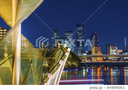 中之島公園　剣先噴水　夜景 94999061