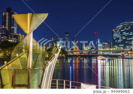 中之島公園　剣先噴水　夜景 94999062
