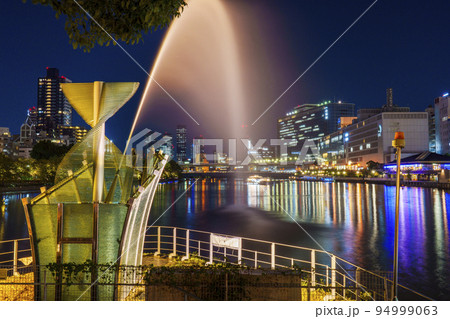 中之島公園　剣先噴水　夜景 94999063